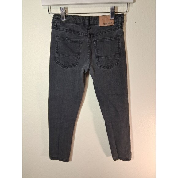 True Indigo Denim Jean Pants Black Skinny Leg Unisex Size 6 - Picture 3 of 6